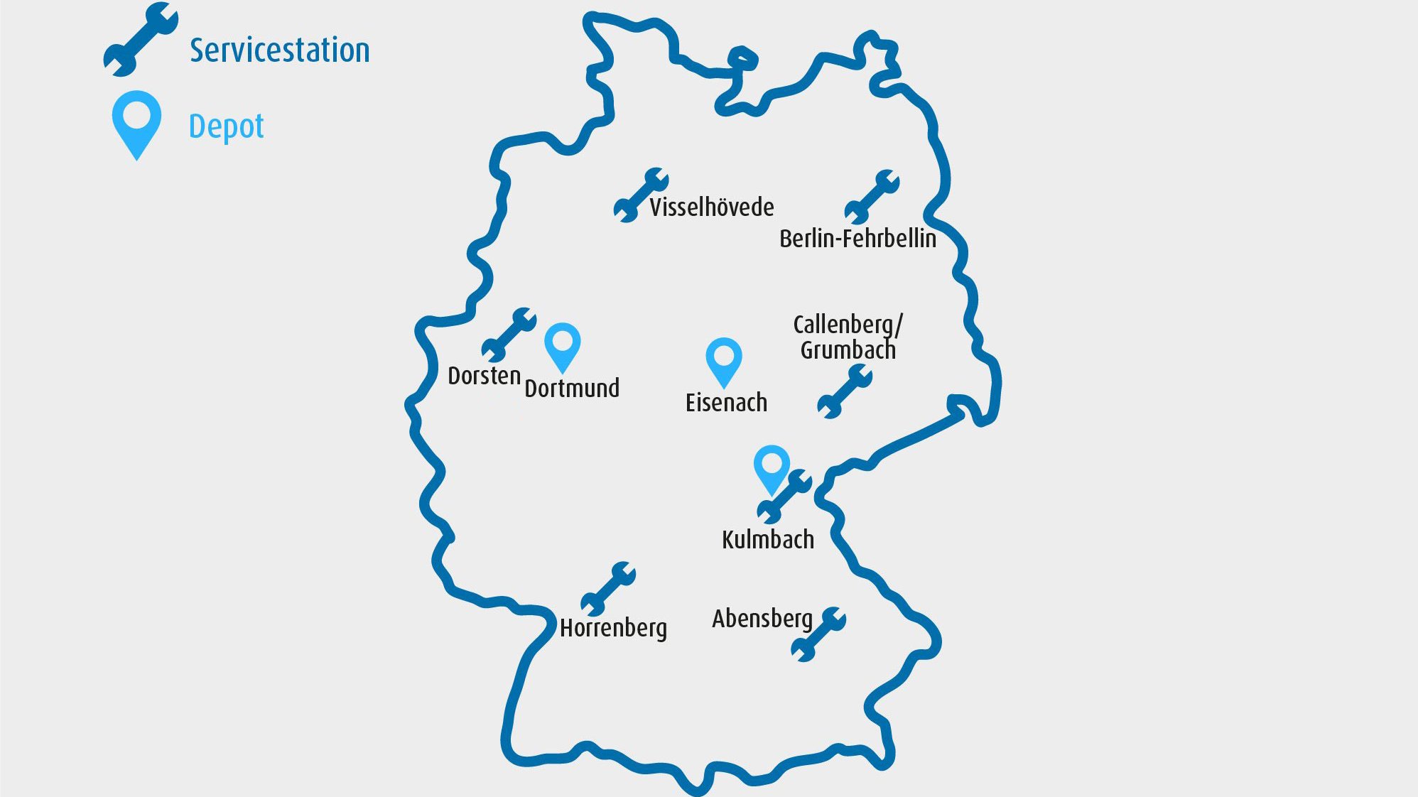 Service-Stationen & Depots in Deutschland 