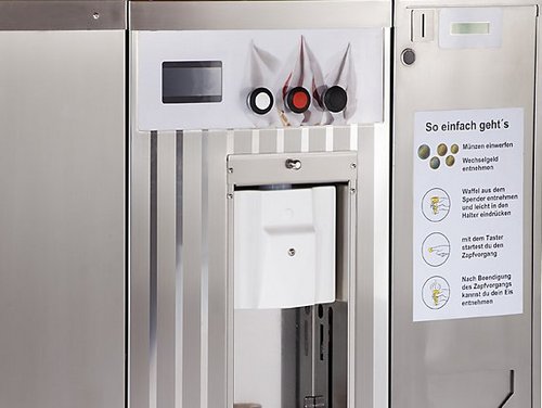 Ice cream machine with coin device