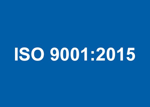 Schriftzug "ISO 9001:2015"